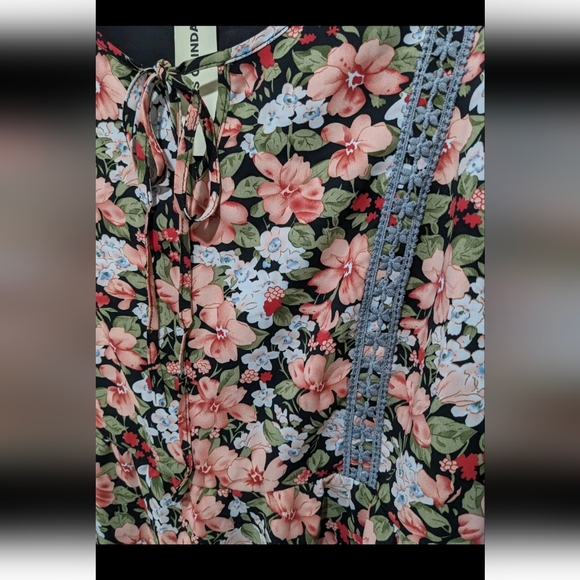 NWT Agnes Orinda Summer Tie Neck Floral Print Babydoll Dress 4X - Picture 16 of 16